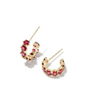 KENDRA SCOTT- Cailin Gold Crystal Huggie Earrings in Burgundy Crystal