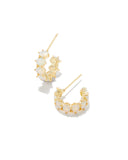 KENDRA SCOTT- Cailin Gold Crystal Huggie Earrings in Champagne Opal Crystal