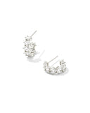 KENDRA SCOTT- Cailin Silver Crystal Huggie Earrings in White CZ