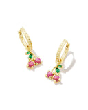 KENDRA SCOTT- Cherry Gold Huggie Earrings in Berry Opal