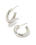 KENDRA SCOTT- Colette Huggie Earrings in Rhodium Metal