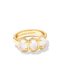 KENDRA SCOTT- Daphne Gold Band Ring in Ivory Mother of Pearl