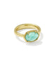 KENDRA SCOTT- Daphne Frame Band Ring in Gold Teal Amazonite