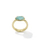 KENDRA SCOTT- Daphne Frame Band Ring in Gold Teal Amazonite