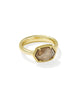 KENDRA SCOTT- Daphne Frame Band Ring in Gold Taupe Mother of Pearl