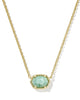 KENDRA SCOTT- Daphne Frame Pendant Necklace in Gold Teal Amazonite