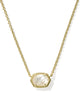 KENDRA SCOTT- Daphne Frame Pendant Necklace in Gold Ivory Mother of Pearl