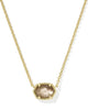 KENDRA SCOTT- Daphne Frame Pendant Necklace in Gold Taupe Mother of Pearl