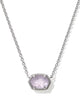 KENDRA SCOTT- Daphne Frame Pendant Necklace in Rhodium Purple Amethyst