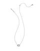 KENDRA SCOTT- Daphne Frame Pendant Necklace in Rhodium Purple Amethyst