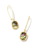 KENDRA SCOTT- Daphne Wire Drop Earrings Gold Abalone Shell