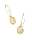 KENDRA SCOTT- Daphne Wire Drop Earrings Gold Iridescent Abalone
