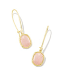 KENDRA SCOTT- Daphne Wire Drop Earrings Gold Rose Quartz
