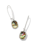 KENDRA SCOTT- Daphne Wire Drop Earrings Rhodium Abalone Shell