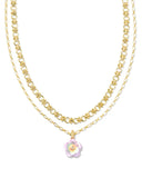 KENDRA SCOTT- Deliah Gold Multi Strand Necklace in Pastel Mix