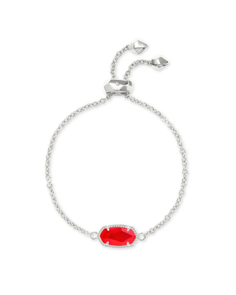 KENDRA SCOTT- Elaina Rhodium Adjustable Bracelet in Ruby Red