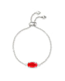 KENDRA SCOTT- Elaina Rhodium Adjustable Bracelet in Ruby Red