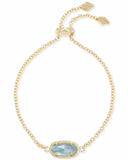 KENDRA SCOTT- Elaina Gold Adjustable Bracelet in Light Blue Illusion