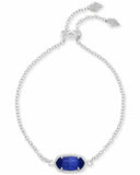 KENDRA SCOTT- Elaina Rhodium Chain Bracelet in Cobalt Cats Eye