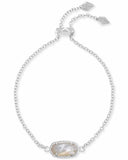 KENDRA SCOTT- Elaina Rhodium Chain Bracelet in Ivory Mother of Pearl