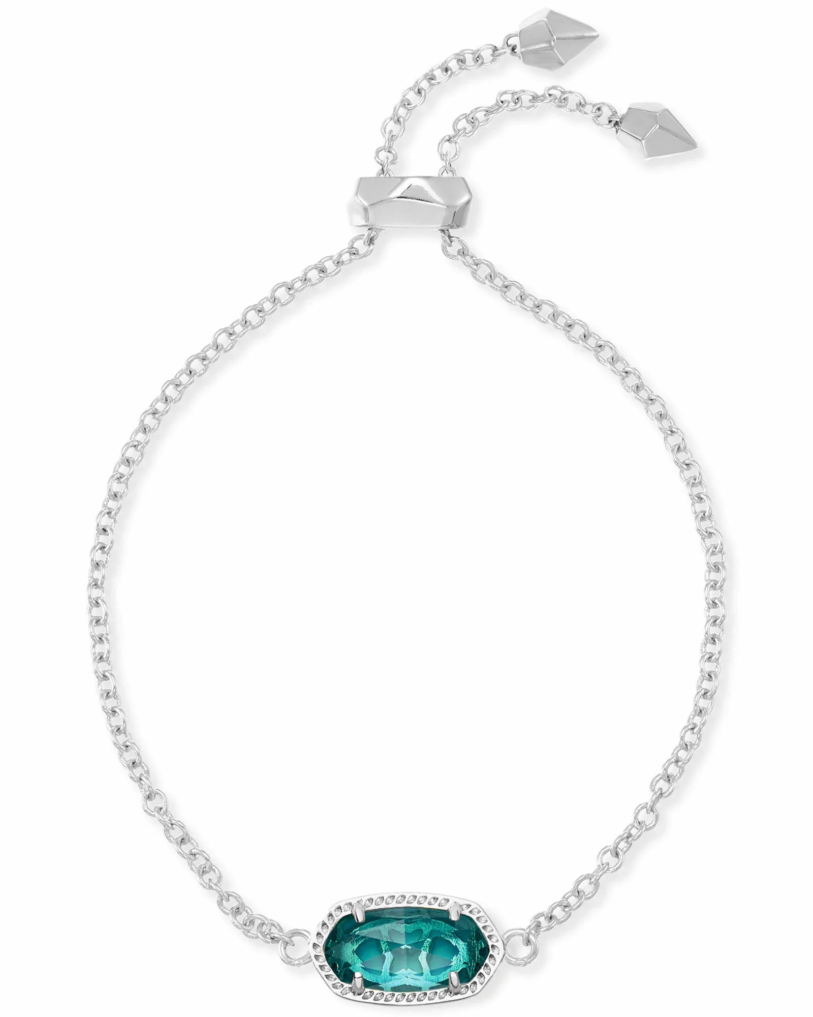 KENDRA SCOTT- Elaina Silver Adjustable Chain Bracelet in London Blue