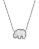 KENDRA SCOTT- Elephant Short Pendant Necklace in Rhodium Light Gray Mother of Pearl