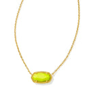 KENDRA SCOTT- Elisa Gold Pendant Necklace in Neon Yellow Magnesite