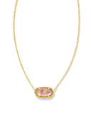 KENDRA SCOTT- Elisa Gold Pendant Necklace in Light Pink Iridescent Abalone