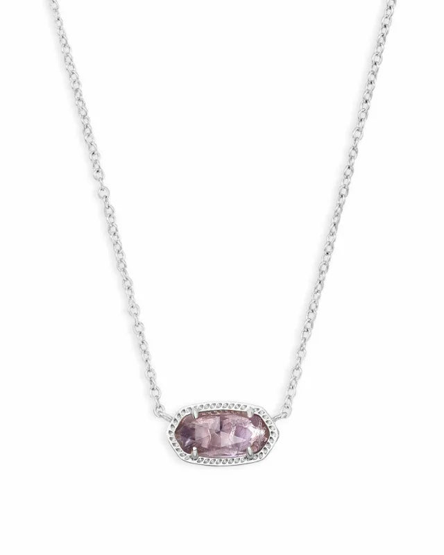 KENDRA SCOTT- Elisa Silver Pendant Necklace in Amethyst