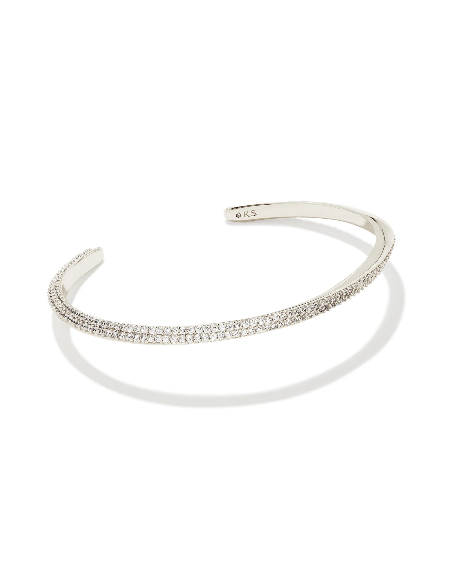 KENDRA SCOTT- Ella Silver Cuff Bracelet in White Crystal