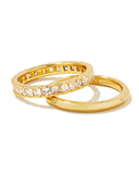 KENDRA SCOTT- Ella Gold Ring Set of 2 in White Crystal