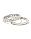 KENDRA SCOTT- Ella Rhodium Ring Set of 2 in White Crystal