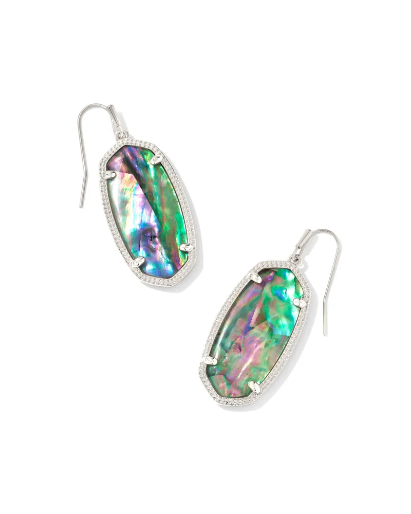 KENDRA SCOTT- Elle Earring Rhodium Lilac Abalone