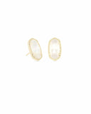 KENDRA SCOTT- Ellie Gold Stud Earrings in Ivory Mother of Pearl