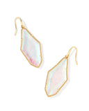 KENDRA SCOTT- Evelyn Gold Drop Earrings in Rock Crystal Dichroic Glass