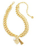 KENDRA SCOTT- Everleigh Gold Chain Necklace in White Pearl