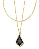 KENDRA SCOTT- Faceted Alex Gold Convertible Necklace in Black