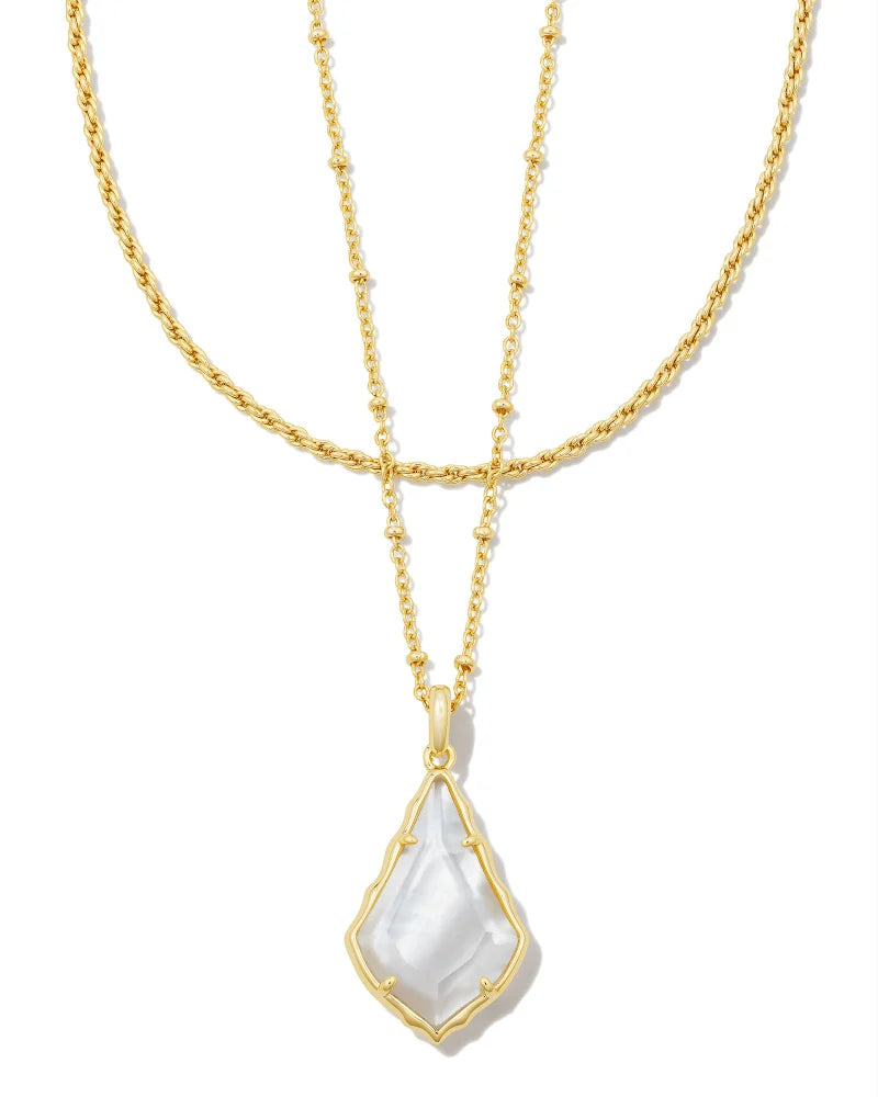 KENDRA SCOTT- Faceted Alex Gold Convertible Necklace in Ivory Ilusion