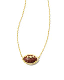 KENDRA SCOTT- Football Gold Short Pendant Necklace in Orange Goldstone