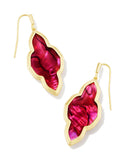 KENDRA SCOTT- Framed Abbie Gold Drop Earrings in Light Burgundy Illusion