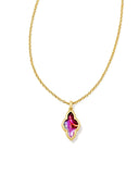 KENDRA SCOTT- Framed Abbie Gold Short Pendant Necklace in light Burgundy Illusion