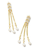 KENDRA SCOTT- Gracie Gold Linear Earrings in White Mix