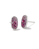 KENDRA SCOTT- Grayson Silver Crystal Stud Earrings in Pink Ombre