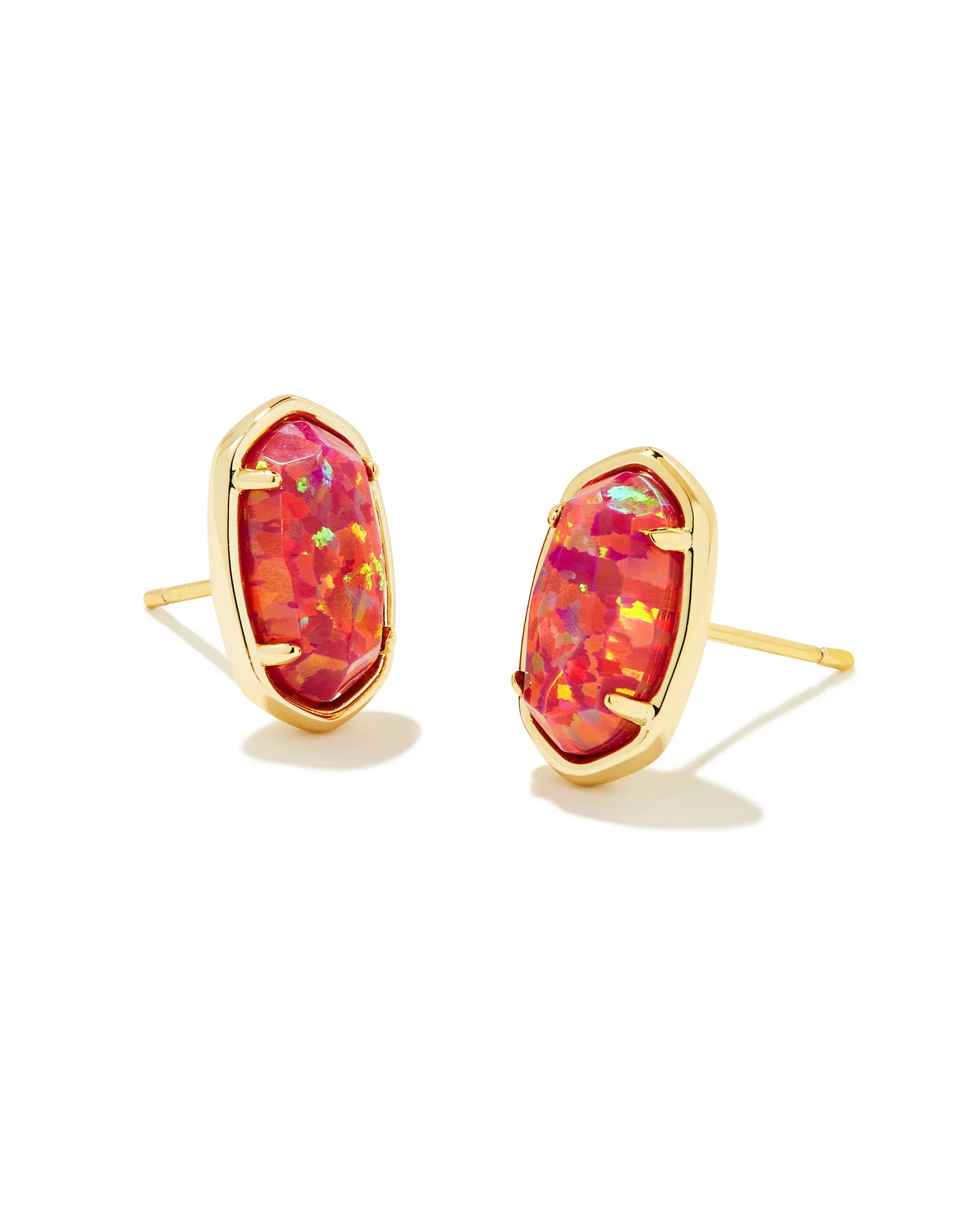 KENDRA SCOTT- Grayson Gold Stone Stud Earrings in Berry Opal
