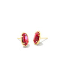 KENDRA SCOTT- Grayson Stone Stud Earring Gold/Bronze Veined Red Fuchsia