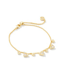KENDRA SCOTT- Haven Gold Heart Crystal Chain Bracelet in White Crystal
