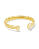 KENDRA SCOTT- Gold Metal Heather Cuff Bracelet S/M