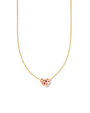 KENDRA SCOTT- Holland Gold Heart Pendant Necklace in Pink Crystal