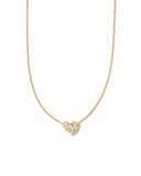 KENDRA SCOTT- Holland Gold Heart Pendant Necklace in White Crystal