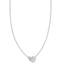 KENDRA SCOTT- Holland Rhodium Heart Pendant Necklace in White Crystal